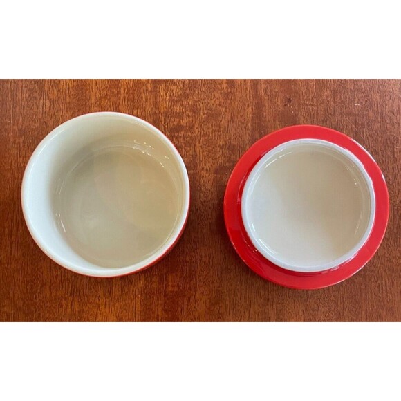 Le Creuset Stoneware Signature Cream and Sugar Set Cerise Cherry Red NEW - Picture 8 of 16